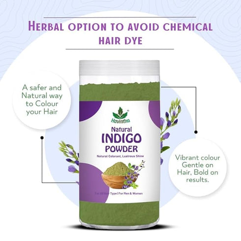 Havintha - Organic Indigo Powder Jar - For Black Hair