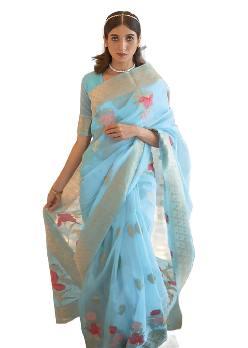 Vasthrlay Organza Designer Unstitched Saree