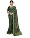 Vasthrlay Chiffon Bandhani Dark Green1 Saree With Unstitched Blouse Piece