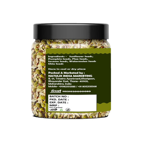 NATUREONUS 6-in-1 Raw Seeds Mix