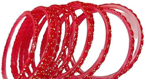 JPS Viral Kashmiri Ghungroo Gold-Plated Glass Bangles Set