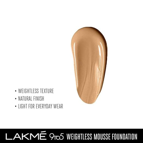 Lakme 9To5 Weightless Mousse Foundation | Honey Dew