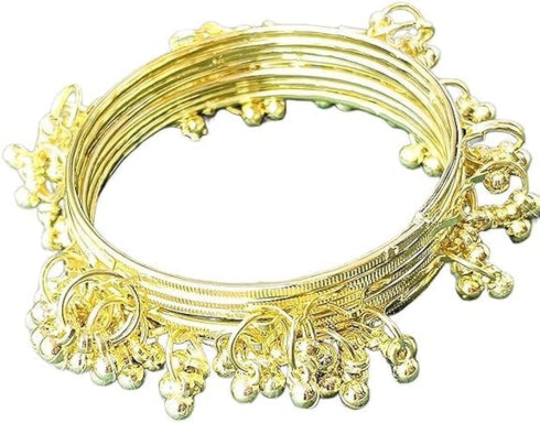 JPS Viral Kashmiri Ghungroo Gold-Plated Glass Bangles Set