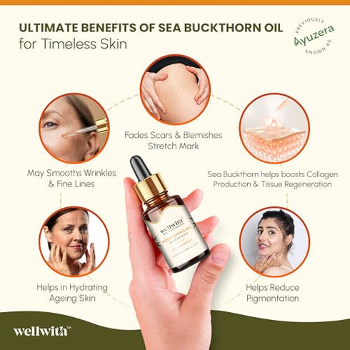 Wellwith by Ayuzera Sea Buckthorn Berry Oil | Face & Hair Serum | Nourishing Oil