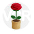 Handmade Crochet Red Rose Pot
