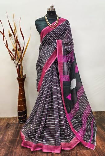 Vasthrlay Kalamkari Wedding Blacklining Black Saree With Blouse Piece