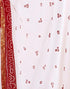 Vasthrlay Georgette Bandhani Unstitched White Saree