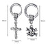 M Men Style Christ Jesus Cross With Gothic Skeleton Head Dangle Hoop Studs