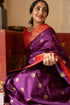 Vasthrlay Purple Banarasi Wedding Saree