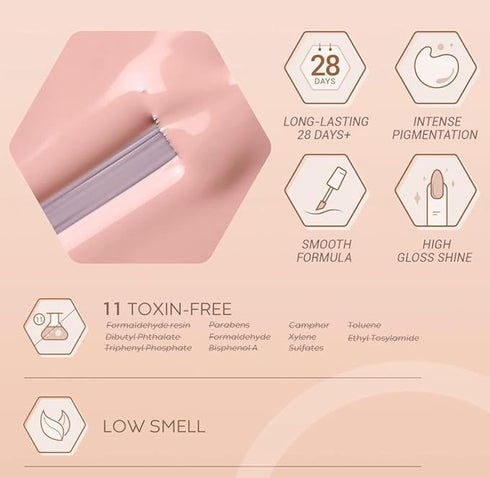 Bolt Bee Gel Nail Polish Kit Nude Set - 6 Colors Neutral Skin Tone Gel Polish Soak Off