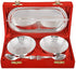 R Ayurveda Copper Silver Plated Metal Bowl Tray Pudding Set 5 Pieces