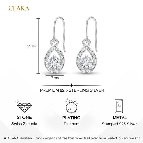CLARA 925 Sterling Silver Drop Earrings Luna