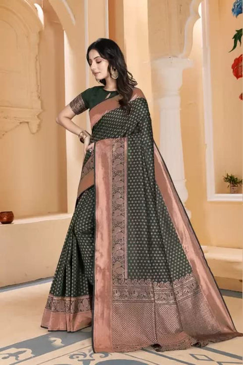Vasthrlay Banarasi Unstitched Saree