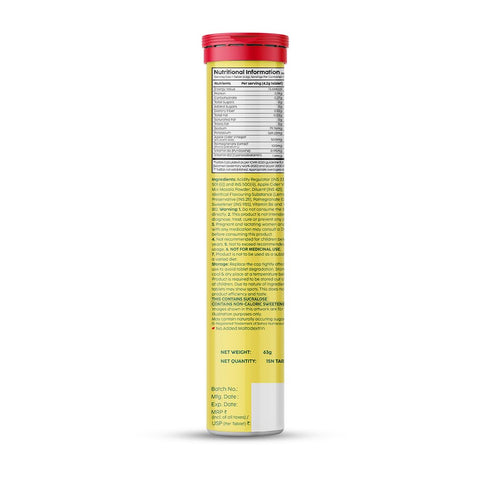 Plix Flavored Apple Cider Vinegar Effervescent TabletLemon Masala (Pack of 4) 15 Effervescent Tablet Each