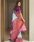Vasthrlay Blue Banarasi Saree
