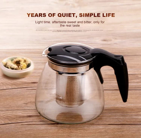ZROY Enterprise Round Glass Tea Pot(Plastic Hadle)