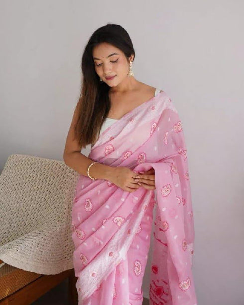 Vasthrlay White Kanjivaram Saree