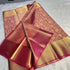 Vasthrlay Pink Tissue Banarasi Soft Silk Pink Saree Tissue Jaal Work With Golden Border