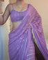 Vasthrlay Lavender Georgette Sequins Saree