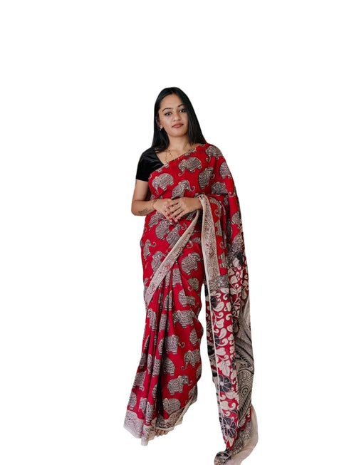 Vasthrlay Elephant Kalamkari Inspired Lightweight