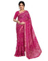 Vasthrlay Chiffon Bandhani Unstitched Yellow Saree