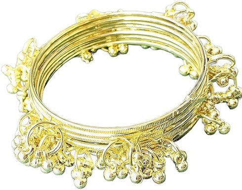 JPS Viral Kashmiri Ghungroo Gold-Plated Glass Bangles Set