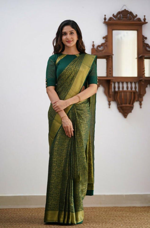 Vasthrlay Kanjivaram Unstitched Saree