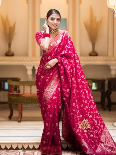 Vasthrlay Banarasi Kanjivaram Wedding Pari 165 Saree With Blouse Piece
