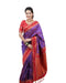 Vasthrlay Kanjivaram Jamun Red Contrast Traditional