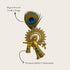 Handcrafted Krishna Flute Brooch with Peacock Feather