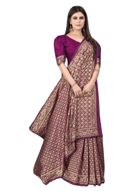Vasthrlay Kanjivaram Unstitched Saree
