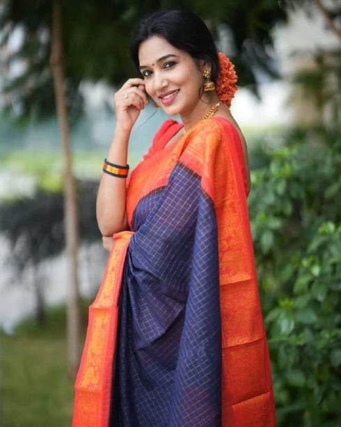 Vasthrlay Orange Saree