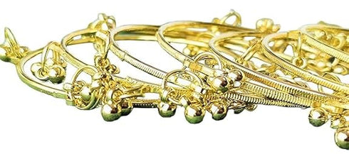 JPS Viral Kashmiri Ghungroo Gold-Plated Glass Bangles Set