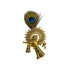 Handcrafted Krishna Flute Brooch with Peacock Feather