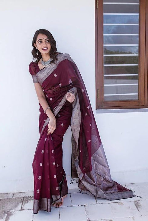 Vasthrlay Kanjivaram Unstitched Saree