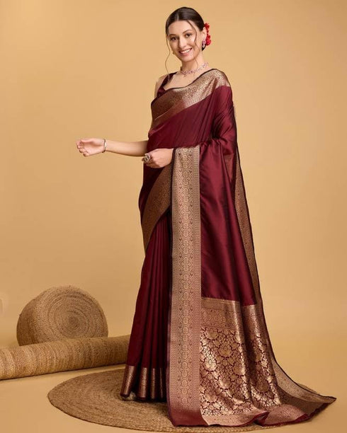 Vasthrlay Banarasi Traditional Unstitched Saree