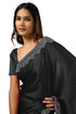 Vasthrlay Black Satin Saree