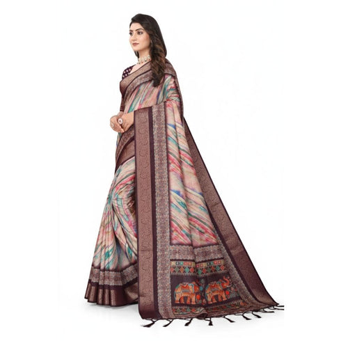 Vasthrlay Kanjivaram Elephant Unstitched Saree