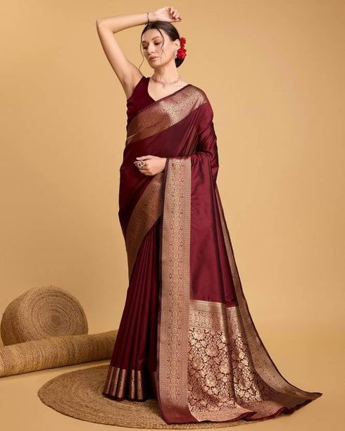 Vasthrlay Banarasi Traditional Unstitched Saree