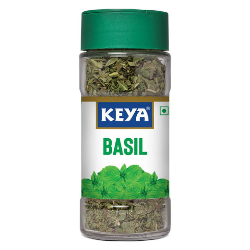 Keya Basil Freeze Dried Seasoning for Pasta Pizzas Soups and Salads Rich in Antioxidants & Supports Digestion No Artificial Flavours or Colours