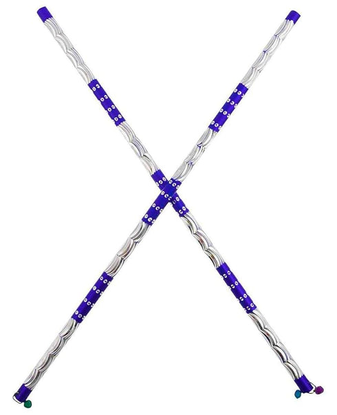 Avanti Creation Multicolor Fancy Aluminium Dandiya Sticks for Dance Garba 14.4 Inches