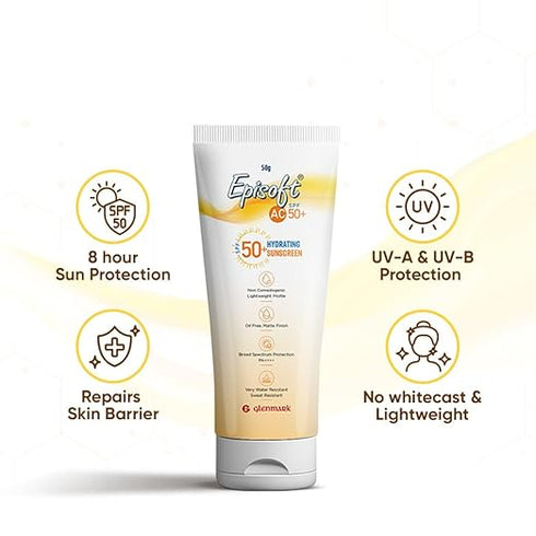 Episoft AC SPF 50+ Sunscreen | Maximum Hydration | 50gm