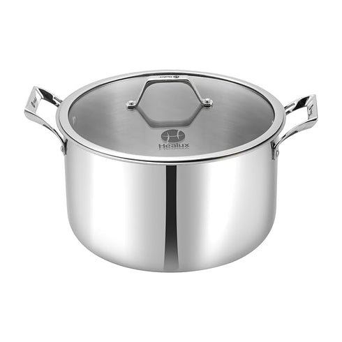 Healux 30 cm Tiana Triply Biryani Pot with Glass lid -12 L