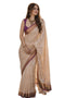 Vasthrlay Traditional Jacquard with Heavy Border Design | Gold Border Saree |Unstitched Blouse attached
