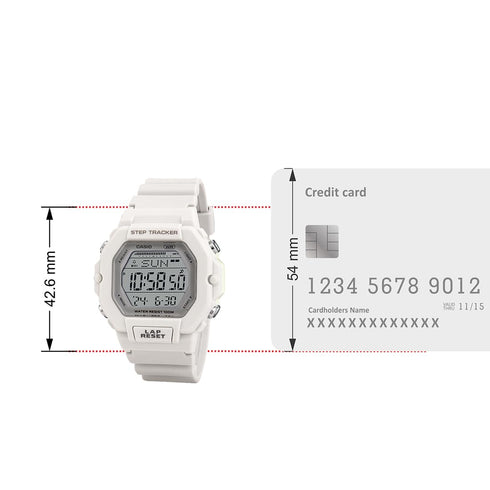 Casio Unisex Resin Digital White Dial Watch-Lws-2200H-8Avdf Band Color-White