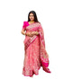 Vasthrlay Organza Golden Traditional Pinkpink