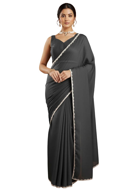Vasthrlay Maroon Border Unstitched Saree