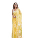 Vasthrlay Linen Cotton saree with digital floral print