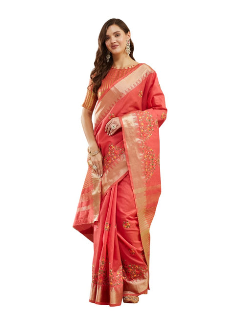 Vasthrlay Multi Embroidered Unstitched Saree