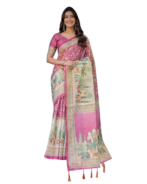 Vasthrlay Printed Handloom Designer Unstitched